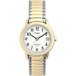 Timex Easy Reader T2H3819J Wrist Women's Watch Two Tone White 25mm Needs Battery